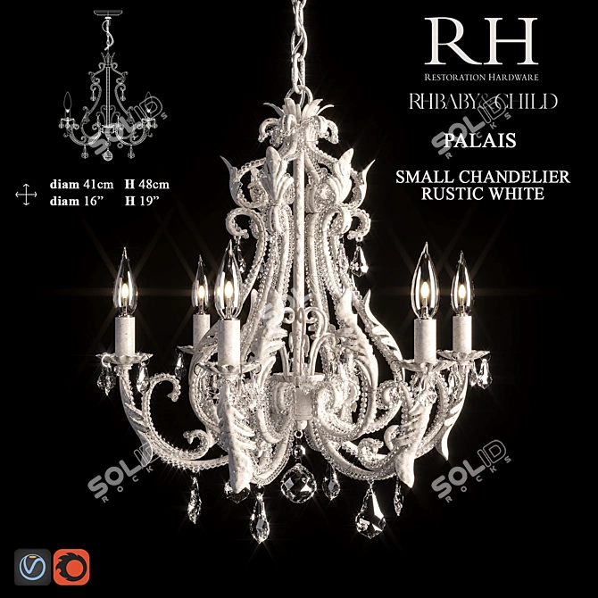Regal Crystal Chandelier 3D model image 1