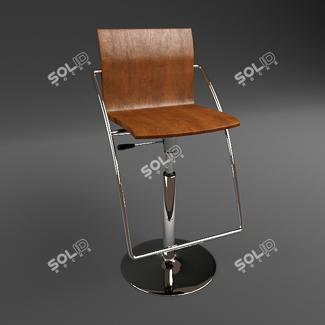 Sleek and Modern Barstool 3D model image 1