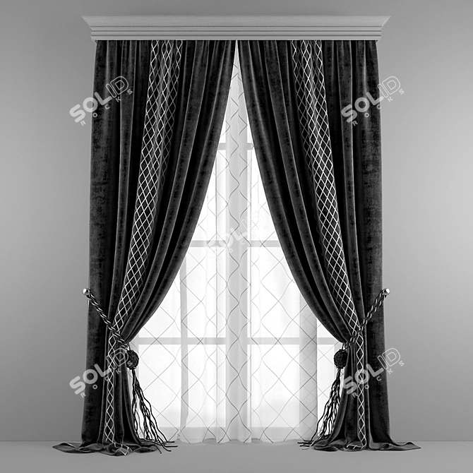 Elegant Curtain Optical: UV Mapped, V-Ray Rendered 3D model image 1