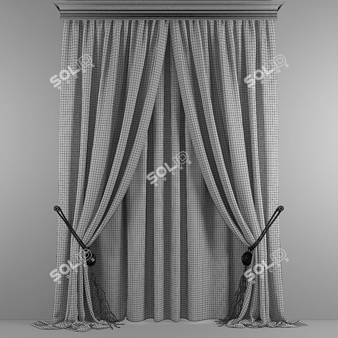 Elegant Curtain Optical: UV Mapped, V-Ray Rendered 3D model image 3