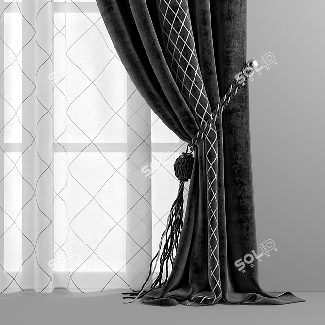 Elegant Curtain Optical: UV Mapped, V-Ray Rendered 3D model image 4