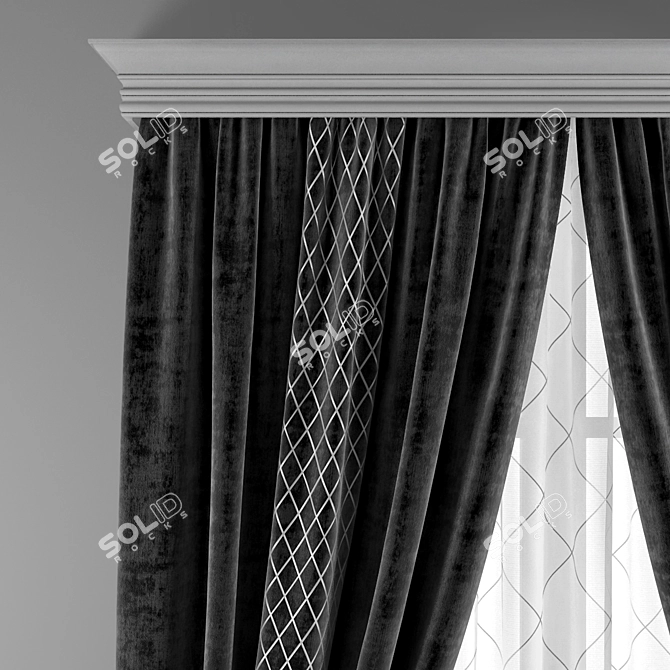 Elegant Curtain Optical: UV Mapped, V-Ray Rendered 3D model image 5