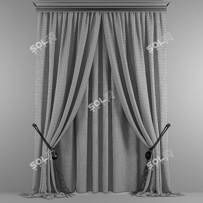 Elegant Curtain Optical: UV Mapped, V-Ray Rendered 3D model image 7