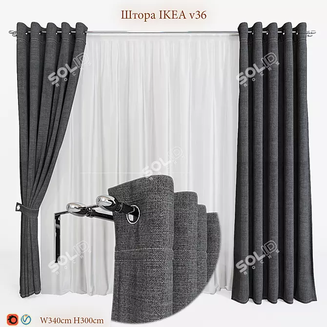 Modern Style Blind IKEA V36 3D model image 1