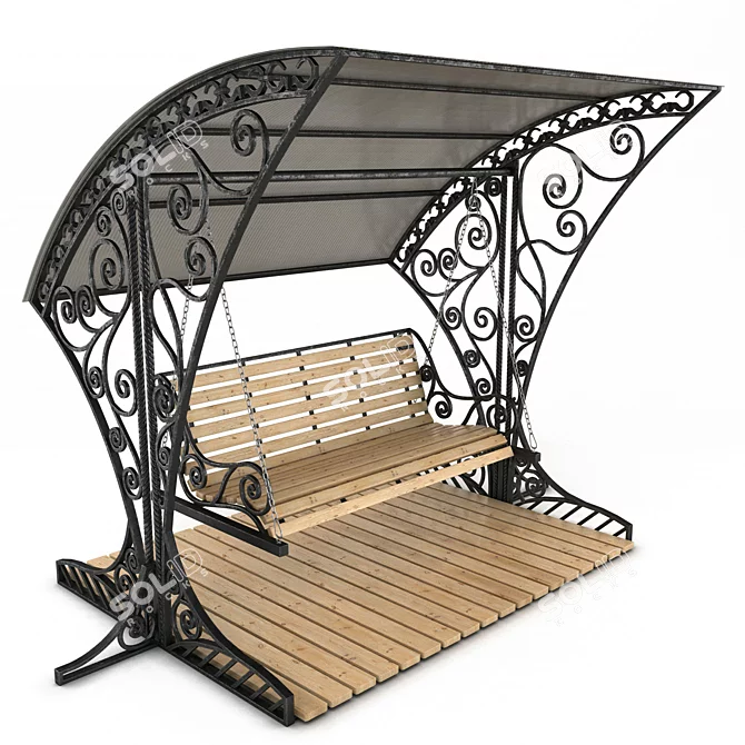 Garden Swing: Ready-to-Assemble, High-Quality Design 3D model image 1