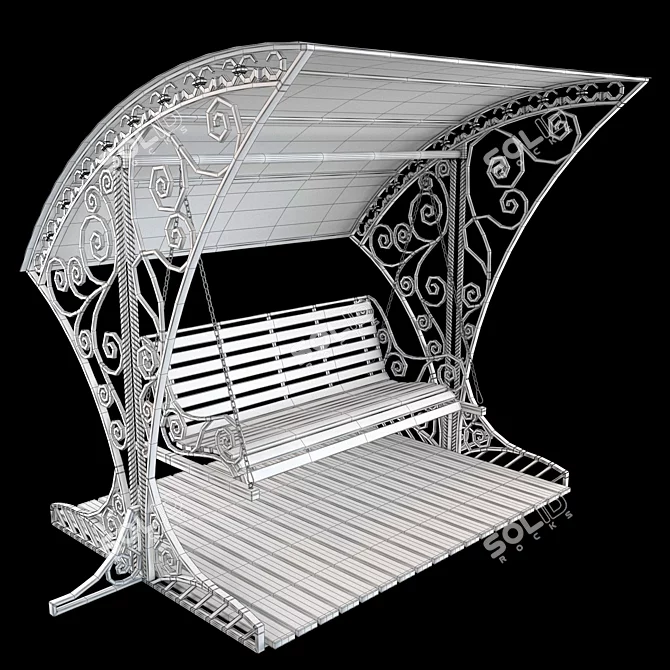 Garden Swing: Ready-to-Assemble, High-Quality Design 3D model image 3