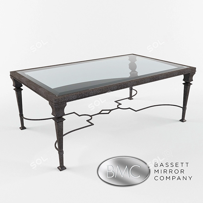 Elegant Lido Wrought Iron Table 3D model image 1