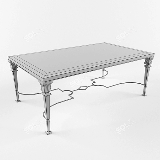 Elegant Lido Wrought Iron Table 3D model image 2