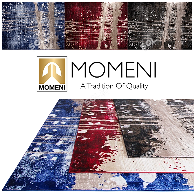 Momeni Monterey Blue Contemporary Rug 3D model image 1