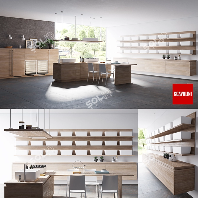 Modern Scavolini Ki Kitchen 3D model image 1