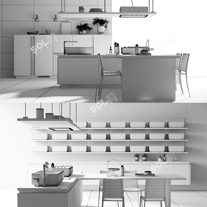 Modern Scavolini Ki Kitchen 3D model image 2