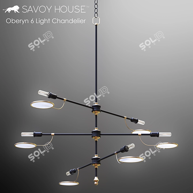 Elegant Oberyn 6 Light Chandelier 3D model image 1
