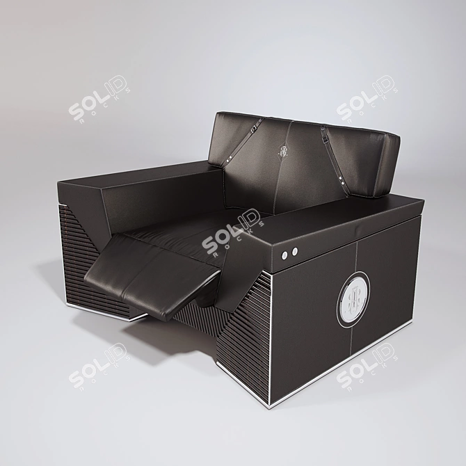 Modern Sofa Armchair & Coffee Table Set 3D model image 3