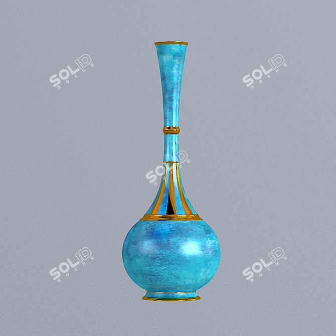 Turquoise Ceramic Vase 3D model image 1