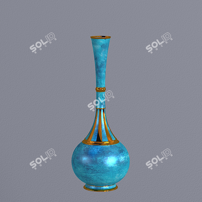 Turquoise Ceramic Vase 3D model image 2