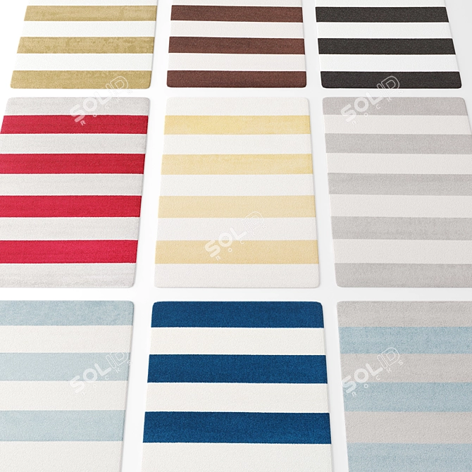 Hart Striped Area Rug: Meticulously Woven 3D model image 1