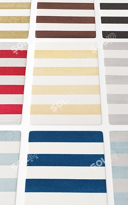 Hart Striped Area Rug: Meticulously Woven 3D model image 2