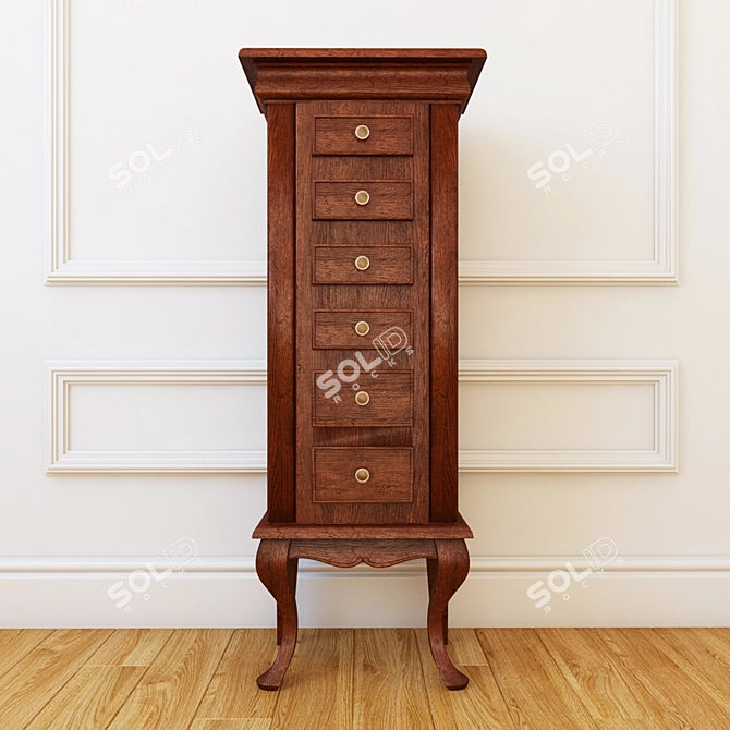 Elegant Jewelry Chest of Drawers 3D model image 1