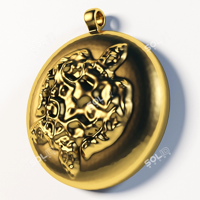 Golden Turtle Pendant 3D model image 2