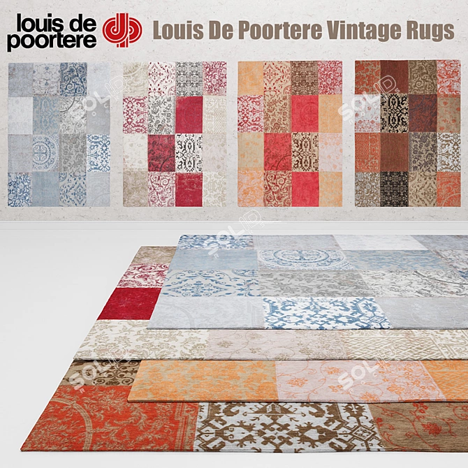 Vintage Charm: Louis De Poortere Rugs 3D model image 1