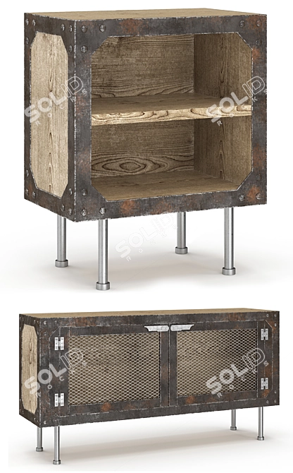 Modern Loft Cabinet Set 3D model image 2