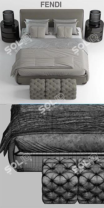 Fendi Soho Luxury Bed 3D model image 3