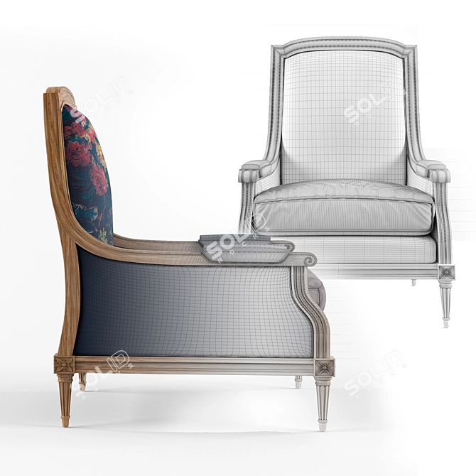 Elegant Classic Chair: 71Х81Х97 3D model image 3