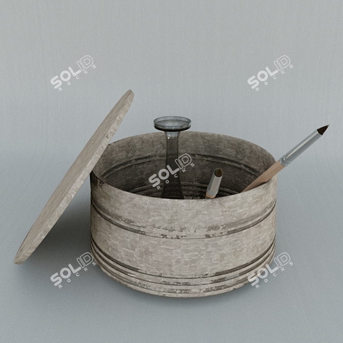 Mini Brush Set with Bulb 3D model image 1