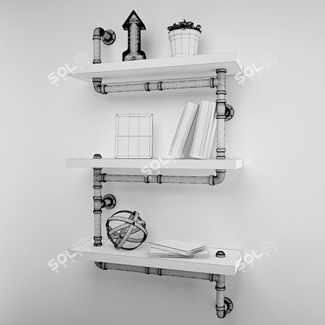 Industrial Pipe Decor Set: Detailed & Versatile 3D model image 3