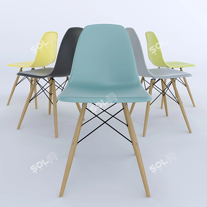 Modern Design Eams DSW Chair 3D model image 1