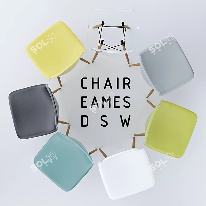 Modern Design Eams DSW Chair 3D model image 2