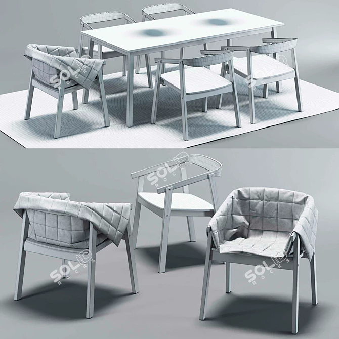 Modern Furniture Set: Esbjorn Chair, Tranetorp Table, PS LED Lamp 3D model image 3