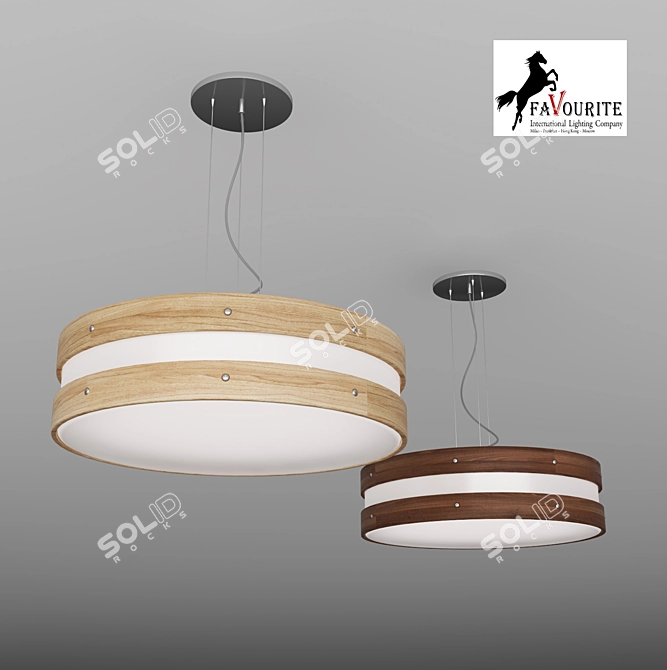 Wooden Elegance Lamp 3D model image 1