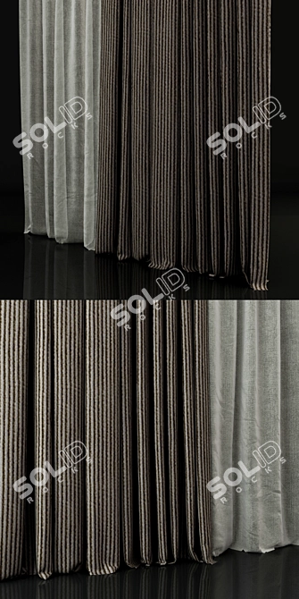 Elegant Roman Curtain 3D model image 2