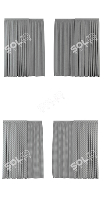 Elegant Roman Curtain 3D model image 3