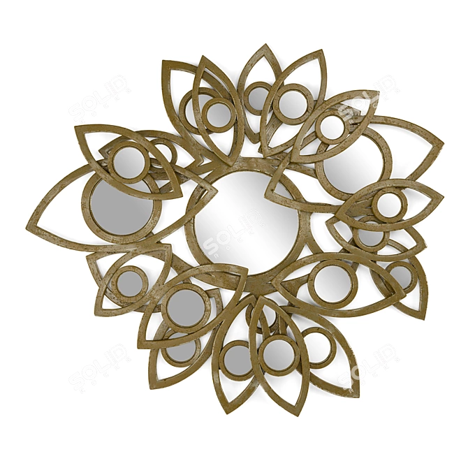 Elegant Neapoli Floral Mirror 3D model image 1