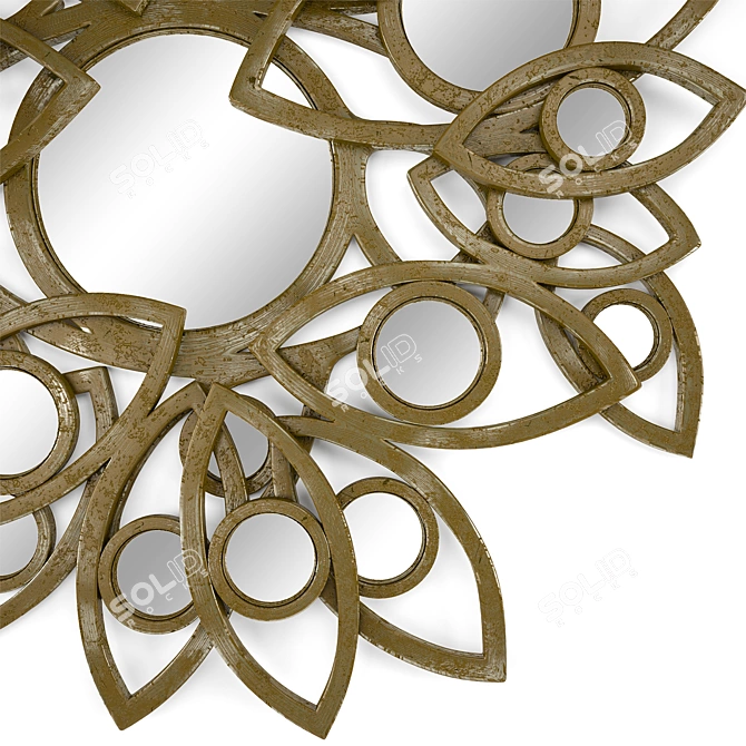 Elegant Neapoli Floral Mirror 3D model image 2