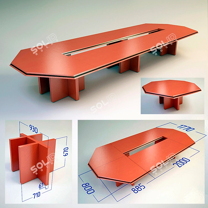 Senator 377: Elegant Conference Table 3D model image 1