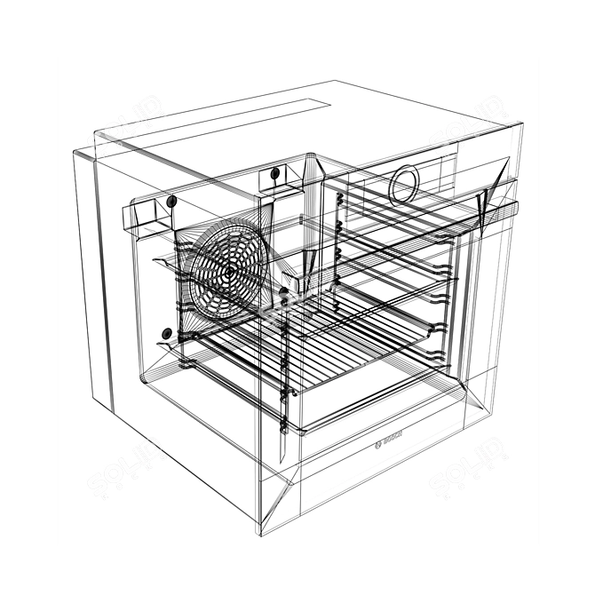 Bosch HBG672BW1F HBG672BB1F Oven - Efficient and Stylish 3D model image 2