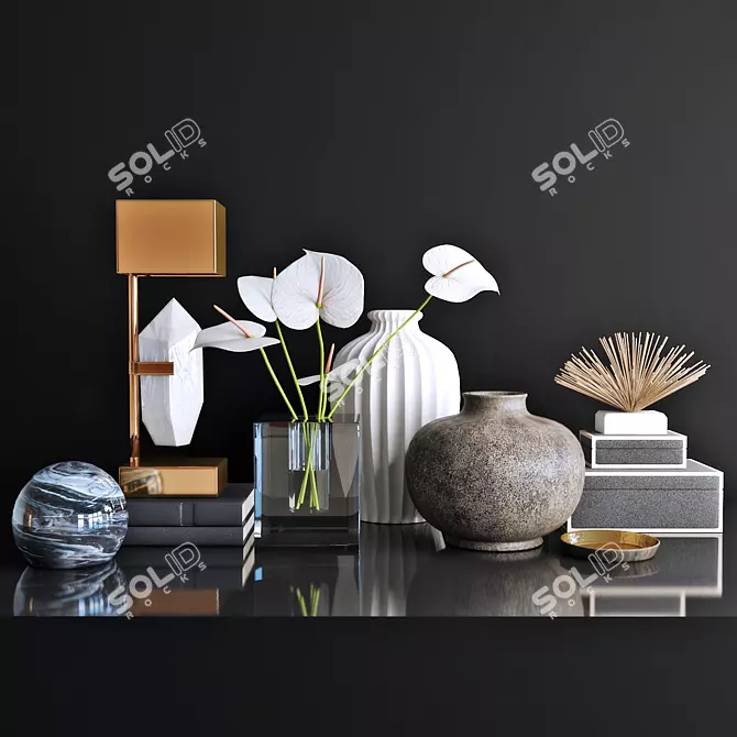 Elegant Home Decor Set 3D model image 1