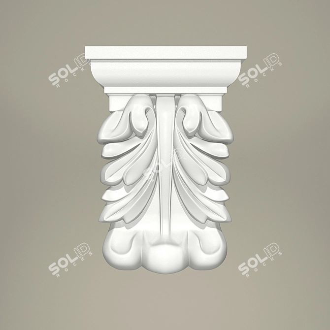 Elegant Plaster Bracket 3D model image 1