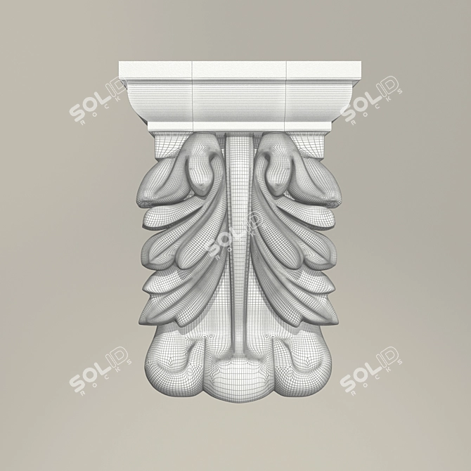 Elegant Plaster Bracket 3D model image 2