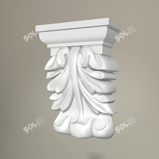 Elegant Plaster Bracket 3D model image 3