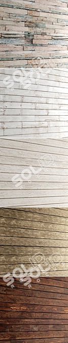 Wooden Panel Collection - 5 Pieces 3D model image 2