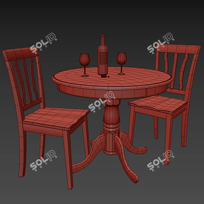 Elegant Caledonia Dining Set 3D model image 3