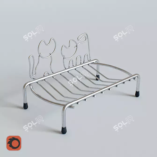 Sturdy Steel Soap Dish 3D model image 1