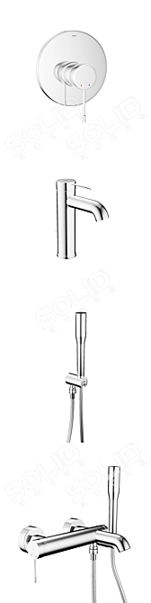 Sleek Grohe Essence Faucet 3D model image 2