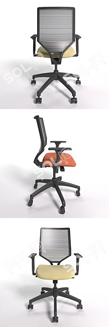Sleek Mesh Task Chair - Solve 3D model image 2