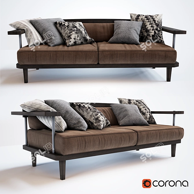 Urban Chic Loft Sofa 3D model image 1