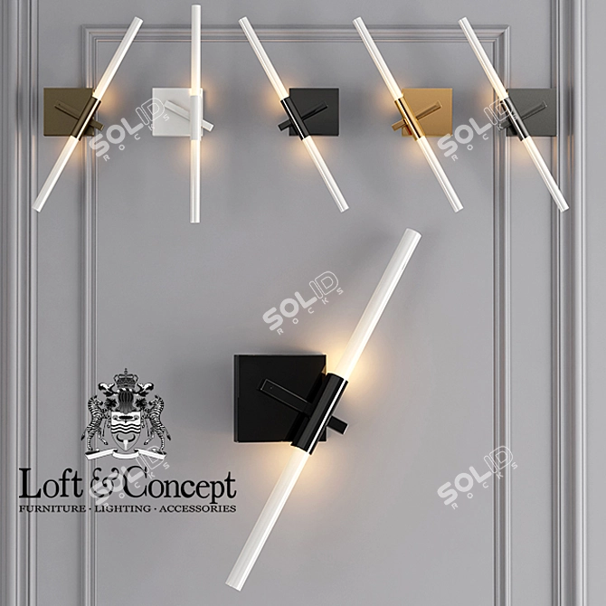 Modern Metal Agnes Sconce: Elegant Wall Lamp 3D model image 1